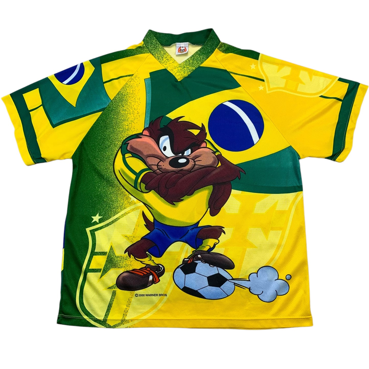 Vintage TAZ Brasilien Trikot Looney Tunes 2000 #9 (XL) Warner Bros