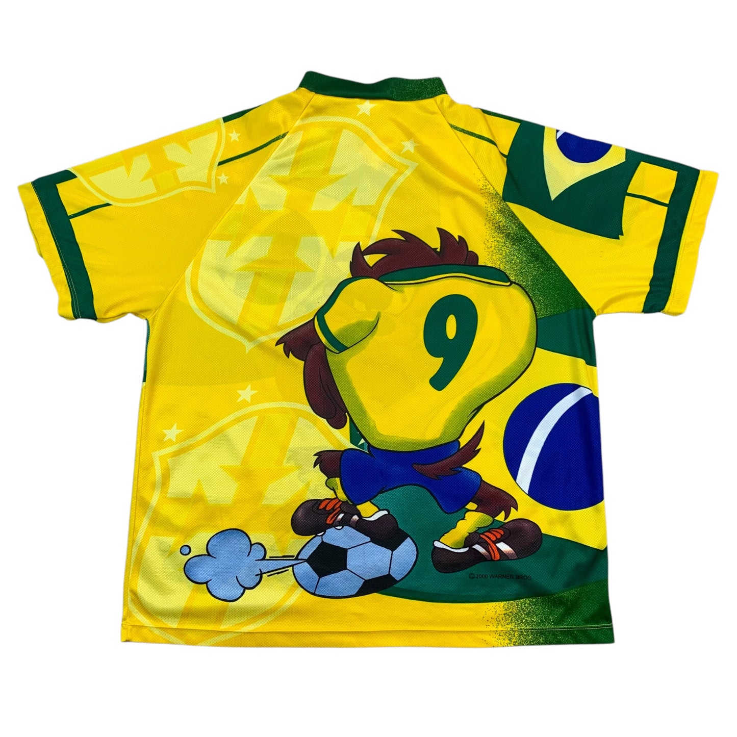 Vintage TAZ Brasilien Trikot Looney Tunes 2000 #9 (XL) Warner Bros