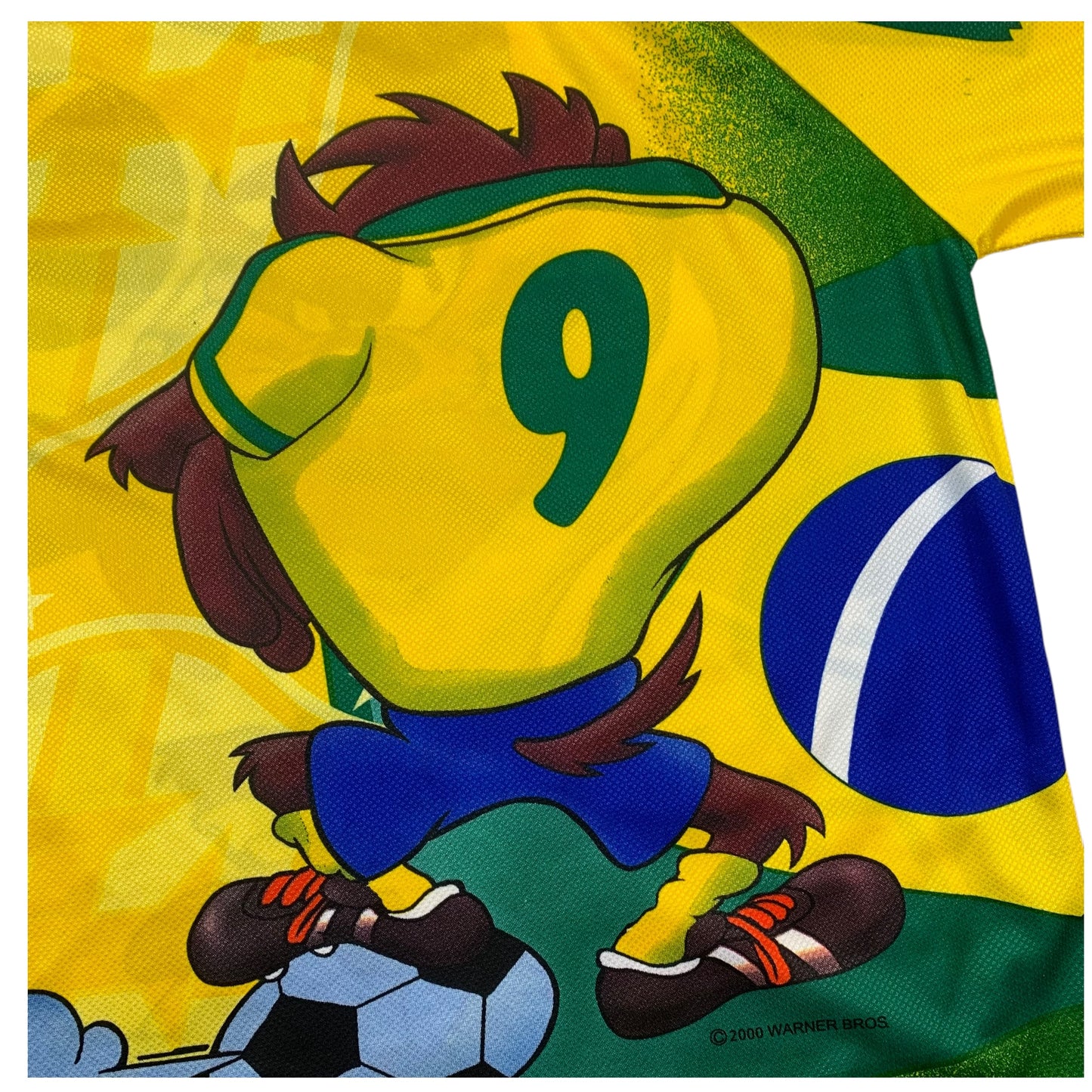 Vintage TAZ Brasilien Trikot Looney Tunes 2000 #9 (XL) Warner Bros