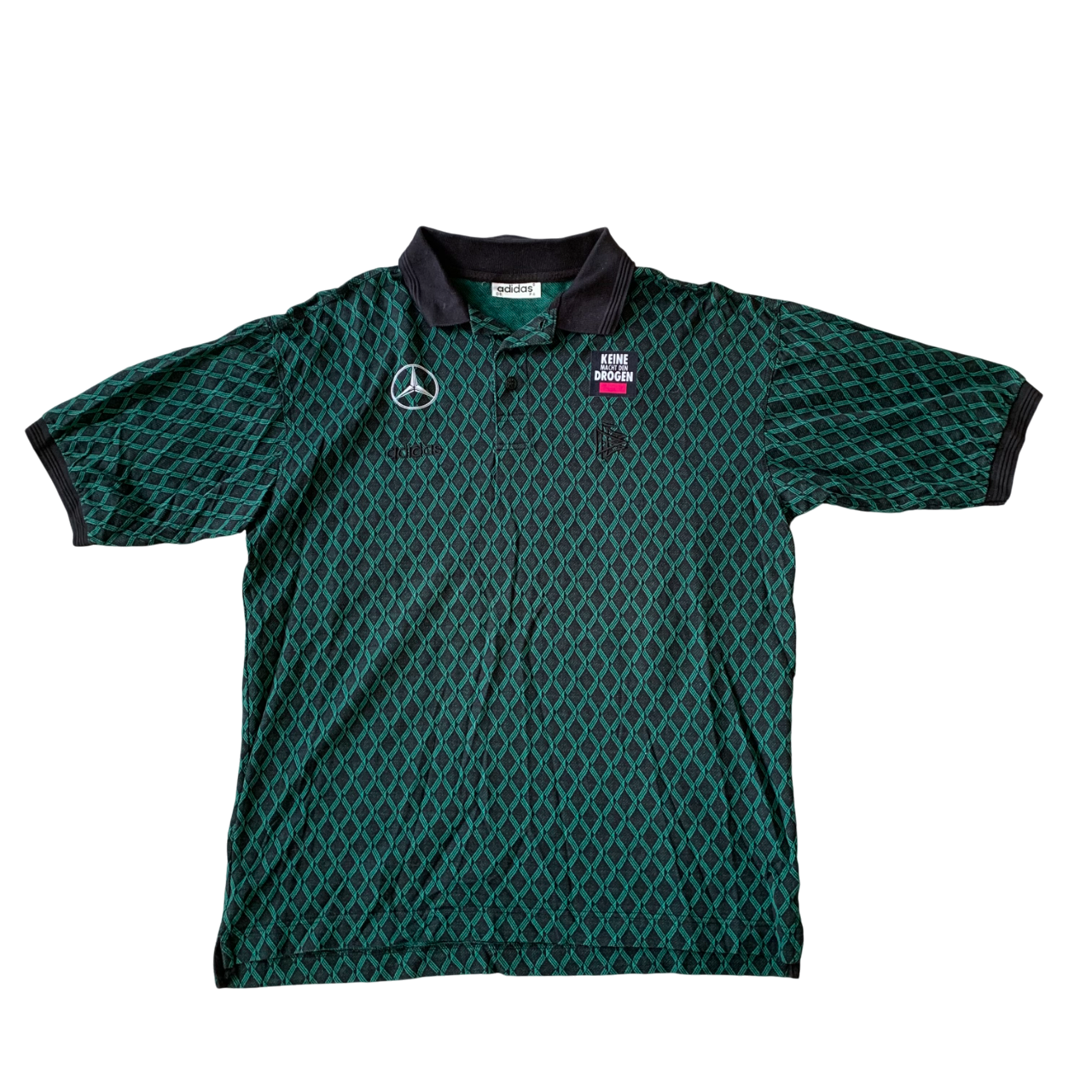 DFB Deutschland Polo Shirt 'Keine Macht den Drogen' 90s (M) Adidas