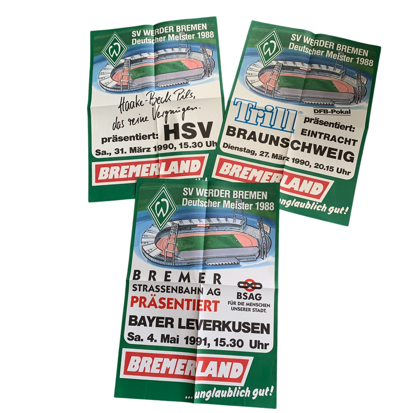 Mystery Werder Bremen Spieltagsplakat Saison 1990/91