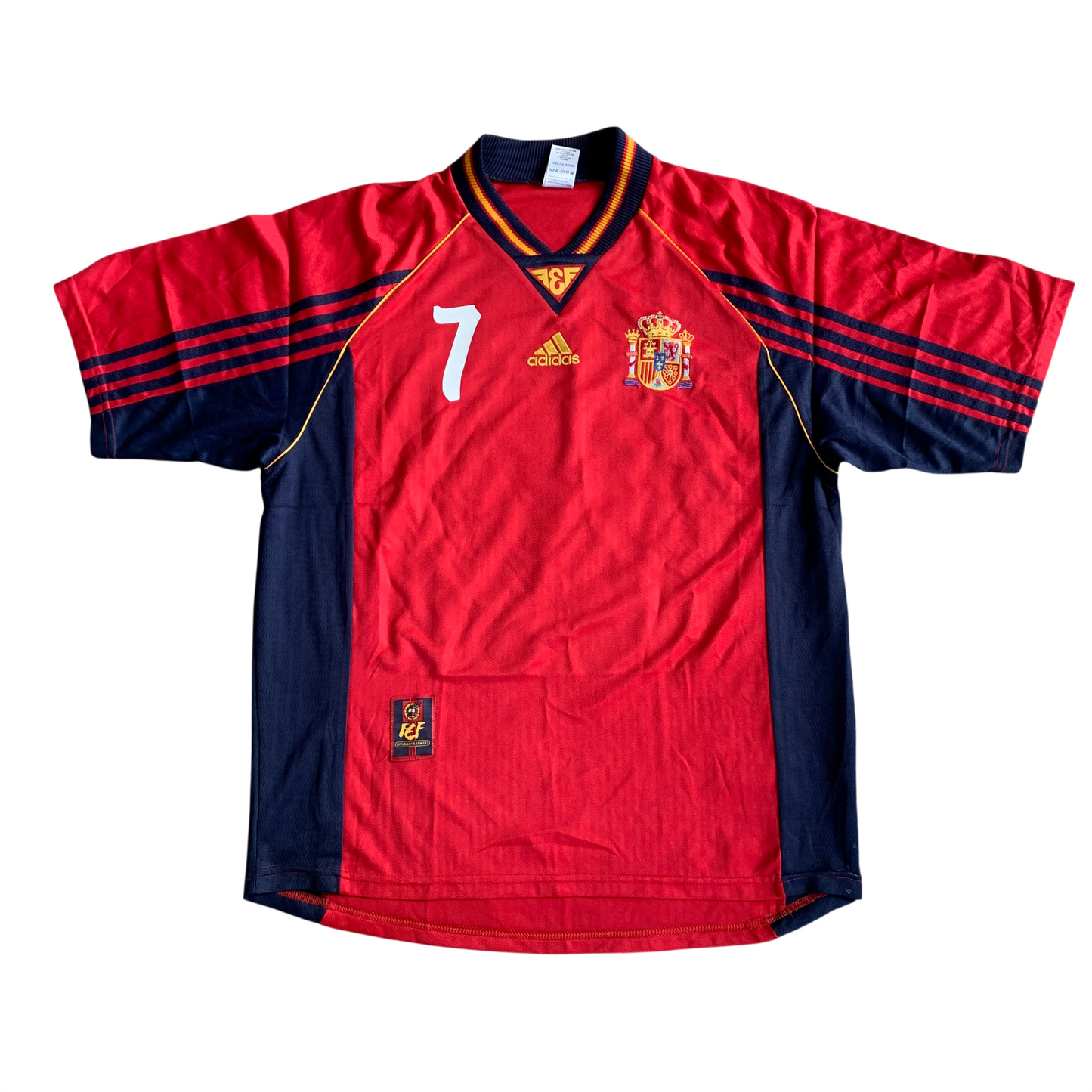 Spanien Trikot WM 1998 Heim Morientes #7 (L) Adidas